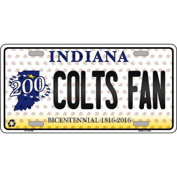 NFL Colts Fan License Plate Wall Bowl New Indianapolis Retro Auto Sign Metal New - Picture 2 of 3